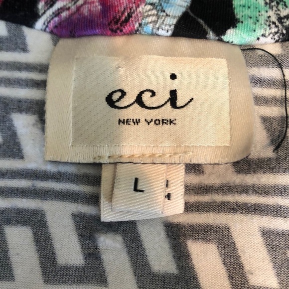 ECI Slouch Neck Multi Color Sleeveless Blouse Large - Picture 4 of 8